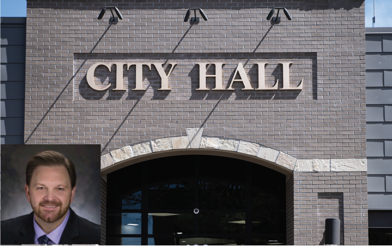 City Hall. (Inset) Bill Bell, former Montrose city manager.